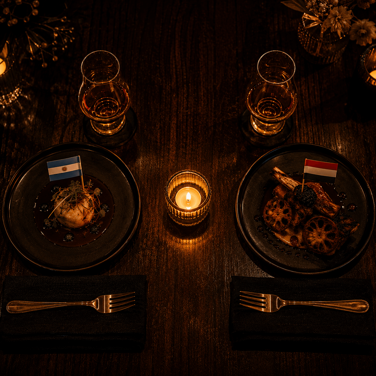 Chef Cherven Desauguste — plated pairing, Black Garlic KC