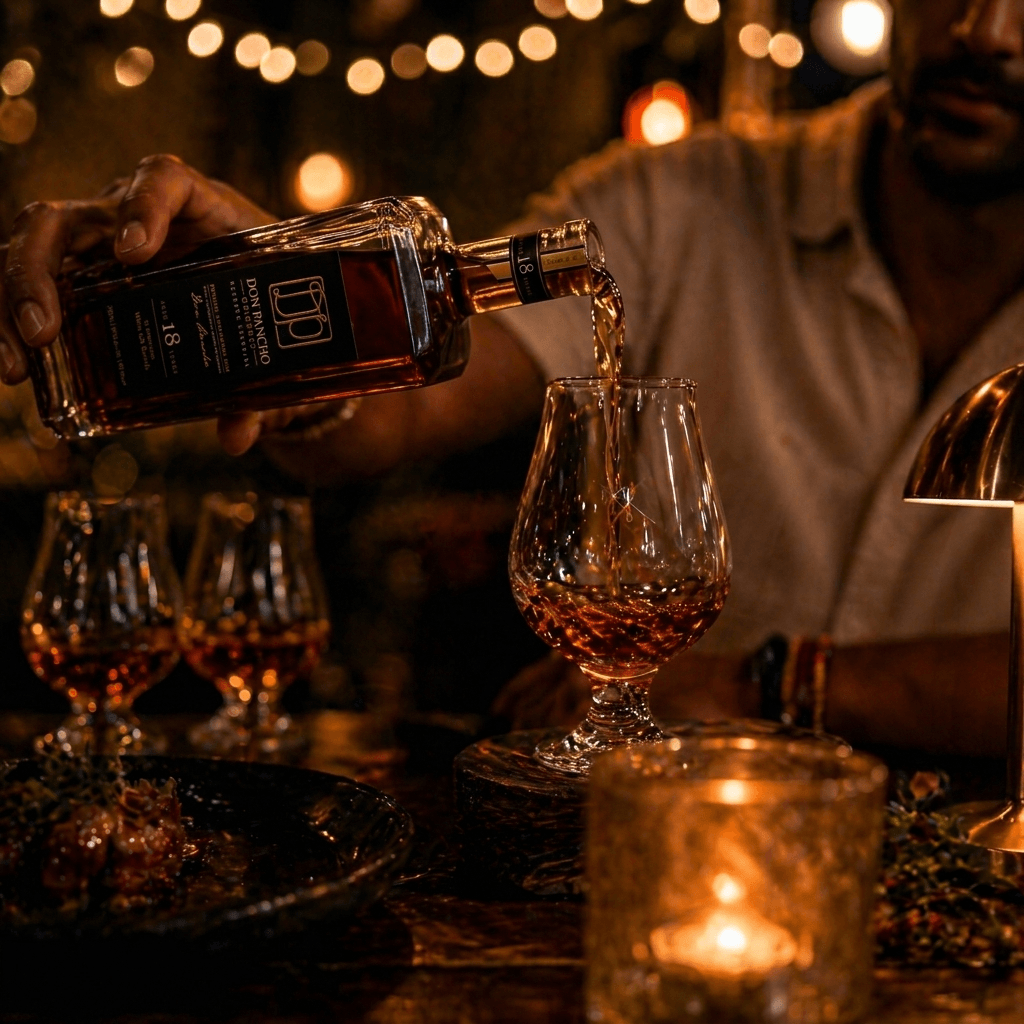 Reserve rum being poured